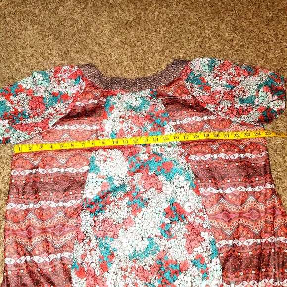 Lane Bryant Plus Size Short Sleeve Wide Waist Band Wide Neck Blouse 461 - Picture 5 of 6